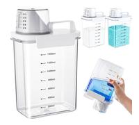 Distributeur de Lessive, 1800ml de Distributeur de Lessive étanche à L'air Avec Gobelet Doseur, Boîte de Rangement de Poudre à Laver, Cartouche de Détergent Transparente