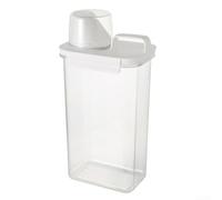 Distributeur de lessive hermétique avec verre doseur, récipient de stockage anti-fuite pour lessive en poudre et liquide 110018002300 ml, transparent (2300 ml)