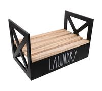 Distributeur de Lessive sur Support en Matériau Bois Foncé pour Buanderie | Structure Inversée, Forte Capacité de Charge, sans Résidus, Style Ferme Rustique, Rangement des Produits