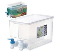 Distributeur de limonade - Conteneurs de jus avec couvercles - Grand distributeur de boissons - Carafe à thé étanche - Réservoir d'eau réutilisable avec double robinets pour réfrigérateur