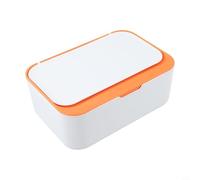 Distributeur de lingettes avec couvercle en plastique avec joint en caoutchouc et pieds antidérapants pour la maison, le bureau, la salle de bain, la cuisine (orange)