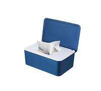 Distributeur de lingettes humides, distributeur de lingettes pour bébé avec couvercle sûr et respectueux de l'environnement pour garder les lingettes humides, la maison et le bureau (bleu)