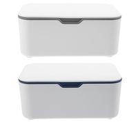 Distributeur de Lingettes Portable Bleu 2 Pièces en Plastique