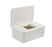 Distributeur de lingettes, porte-lingettes pour bébé, boîte à mouchoirs humides, boîte de rangement pour serviettes en papier avec couvercle étanche à la poussière pour le bureau domicile (blanc, 1