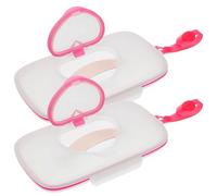 Distributeur de lingettes pour bébé 2 pièces 9x5 pouces PP étui de lingettes voyage rechargeable portable gardant la fraîcheur avec sangle porte-lingette pratique réutilisable pour les soins e.