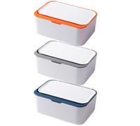 Distributeur de lingettes pour bébé 3 pièces 19x13x7, 9 cm ouverture contenant pour lingettes avec couvercle hermétique antidérapant rangement pour sèches et humides pour bébé