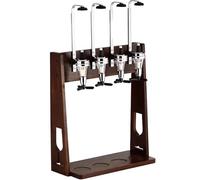 Distributeur de liqueur de 4 bouteilles, distributeur de boissons de bureau avec support à l'envers, verres à shot de 25/35/45 ml, support en bois massif pour la maison, le bar ou la cuisine