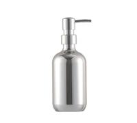 Distributeur de Liquide Bouteille De Shampoing Rechargeable Et Antirouille, Facile À Presser, Distributeur Savon Simple Flacon de Savon de comptoir(Silver,500ml)