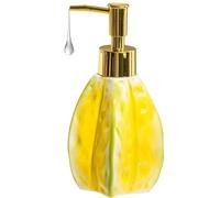Distributeur de liquide Distributeur de savon en céramique forme fruit avec pompe plastique Flacon de savon de comptoir(Star Fruit gold Pump)