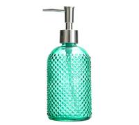 Distributeur de liquide en verre avec pompe rechargeable pour savon à main, gel douche, 400 ml, antidérapant et portable, distributeur de lavage des mains pour la maison et le bureau