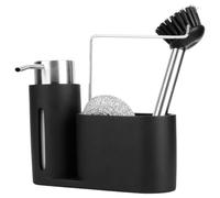 Distributeur de liquide vaisselle,Distributeur Savon Cuisine Porte Eponge,4 en 1 distributeur de savon liquide avec porte eponge evier cuisine,brosse à vaisselle,éponge grattante en acier d'inoxydable