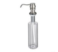 Distributeur de liquide vaisselle en acier inoxydable avec interface de tuyau conçu pour l'intégration de l'évier (argent)