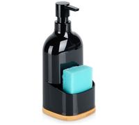 Distributeur de Liquide Vaisselle Vilde - Pratique avec Éponge - 9 7 x 9 7 x 22 cm - Noir