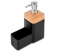 Distributeur de liquide vaisselle Vilde - Pratique avec espace pour éponge - 15,5 x 7,5 x 19,5 cm - Noir