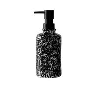 Distributeur de lotion Bouteille de savon en céramique avec pompe noire mate, distributeur liquide à points d'encre Bouteille de savon multi-usages(Black)