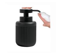 Distributeur de lotion Bouteille moussante rechargeable en résine distributrice de savon avec pompe blanche for salle bain et cuisine Bouteille de savon multi-usages(Black-2)