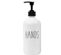 Distributeur de lotion Distributeur de savon de cuisine en verre, for détergent ou vaisselle Bouteille de savon multi-usages(White,H)