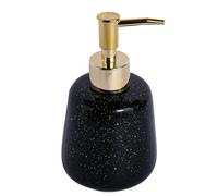Distributeur de lotion Distributeur de savon en céramique for les mains Bouteille de savon multi-usages(Black,Round 250ml)