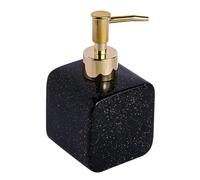 Distributeur de lotion Distributeur de savon en céramique for les mains Bouteille de savon multi-usages(Black,Square 330ml)