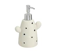 Distributeur de lotion Distributeur de savon en forme cactus avec bouteille lotion rechargeable à pompe plastique Bouteille de savon multi-usages(Black Dot)