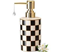 Distributeur de lotion Distributeur De Savon For Les Mains En Céramique, Style Rétro À Damier Bouteille de savon multi-usages(Black)