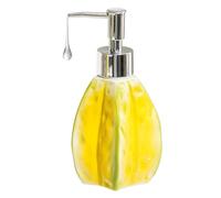 Distributeur de lotion Distributeur en céramique forme de Fruit, liquide for le corps et les mains Bouteille de savon multi-usages(Star Fruit Silver Pump)
