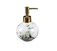 Distributeur de Lotion, Distributeur Gel Douche, Liquide Vaisselle for Cuisine, Savon à Main, 1 Pompe Florale Peinte la Orientale(White)