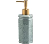 Distributeur de Lotion, Distributeur Gel Douche, Liquide Vaisselle for Cuisine, Savon en céramique avec veines Pierre, Pompe à Ferme Rechargeable(Gray)
