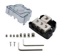 Distributeur de masse pour voiture - Bloc de distribution d'alimentation - En alliage de zinc ABS - 2/3/4 voies - Compatible avec voiture, caravane et yacht (0GA IN + 3 sorties 4 GA)