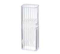 Distributeur de médiators - Support de coton-tige avec couvercle - Étui de voyage pour cotons-tiges en acrylique - Support portable pour Qtip - Boîte de rangement pour cotons-tiges