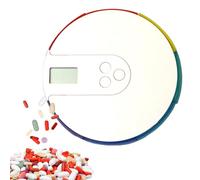 Distributeur de médicaments avec alarme - Pilulier hebdomadaire avec 7 jours de stockage, grand écran minuteur, 4 alarmes quotidiennes, étui de tablette sécurisé pour la protection de la vie privée