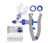 Distributeur De Médicaments Seringue Continue Automatique 1/2/5ml Injecteur Pour Animaux Poulet Volaille Vaccin Durable 10 Aiguilles Vétérinaire(2ML,9x15)