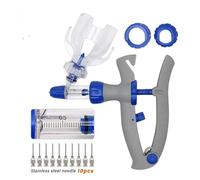 Distributeur De Médicaments Vétérinaires Seringue Continue Automatique 1/2/5ml Injecteur Pour Animaux Poulet Volaille Vaccin Durable 10 Aiguilles Vétérinaire(5ML,14x25)