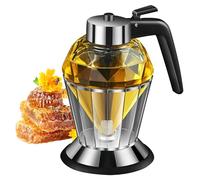 Distributeur de Miel 200 ml Verre Diamant Distributeur d'huile d'olive Bouteille de Miel Beau Pot à miel Pot de Miel avec Support avec Grande Capacité