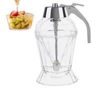 Distributeur de miel avec support - Récipient à sirop d'érable anti-goutte - Pot à miel à effet verre pour verser gratuitement - Bouteille de sirop portable et rangement pour la cuisine, les bars à