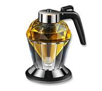 Distributeur de Miel, Bouteille de Miel Diamant Portable de 200 Ml avec Type de Presse, Verre Transparent, Base de Stockage Polygonale, pour Huile, Sauce Soja, (Pot d'huile de