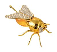 Distributeur de miel en verre - Bocal transparent en forme d'abeille pour petit déjeuner, cuisine, tartinades, préparation de pâtisserie, métal et verre avec cuillère pour arroser le miel, le sirop