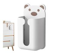 Distributeur de mouchoirs en forme d'ours - Support mural adhésif - En polypropylène durable - Facile à installer - Sans perçage - Pour salle de bain, chambre à coucher, salon