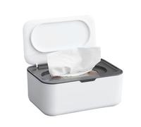 Distributeur de mouchoirs étanche à la poussière pour bébé - Grande capacité - Avec joint d'étanchéité - Couvercle sûr pour garder les lingettes fraîches pour la maison, le bureau - Gris