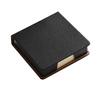 Distributeur de notes mémo en cuir luxueux, Black OIL EDGE | Boîte de rangement de notes autocollantes tendance; Fournitures d ' organiseur de bureau pour étudiants, employés de