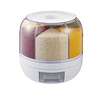 Distributeur de Nourriture, 6 Grilles Rotation à 360° Récipient de Stockage de Grains de Céréales Empilable à Une Couche pour Bonbons Noix Riz Granola Céréales (10 kg)