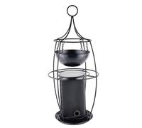 Distributeur de nourriture avec bol pour oiseaux Nobby Pet Noir 21,5x49 cm