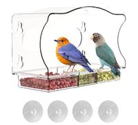 Distributeur de nourriture avec ventouse - Distributeur d'alimentation transparent pour montage de fenêtres | Mangeoire sauvage transparente : donneur d'alimentation