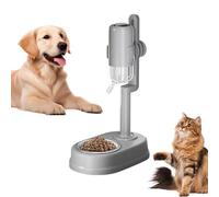 Distributeur de Nourriture et d'eau Automatique Intelligent pour Animaux, Gamelle 2-en-1 avec Réservoir 750ml, Hauteur Réglable, Bol Amovible en Acier Inoxydable pour Chats et Chiens (Gris)