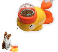 Distributeur de nourriture lente en forme de canard jaune pour animal domestique, chat et chien, pour enrichir et divertir