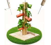 Distributeur de nourriture Mucola Station d'alimentation pour lapins Arbre à nourriture 45cm Arbre à nourriture en bois pour rongeurs Arbre à nourriture pour rongeurs avec pique pour la terre Râtelier