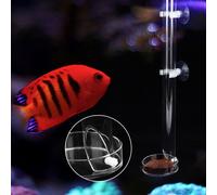 Distributeur de nourriture pour aquarium - Tuyau d'alimentation en acrylique transparent de 20 cm avec plateau et ventouse - Idéal pour nourrir les poissons d'ornement et les crevettes