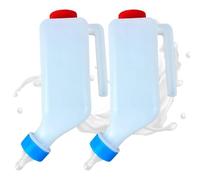 Distributeur de nourriture pour bouteilles de lait de chèvre - 500 ml 800 ml - Double ensemble - Abreuvoir suspendu pour bétail - Design échelle de mesure - Poignée de transport - Équipement de grange