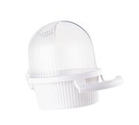 Distributeur de nourriture pour cacatoès avec couvercles ouverts transparents pour perroquets et oiseaux avec perchoir pour la maison ou les animaleries
