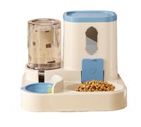 Distributeur de nourriture pour chat programmable avec gamelle d'eau - Distributeur automatique intelligent de nourriture - Minuterie numérique pour les repas planifiés - Fontaine à eau combinée